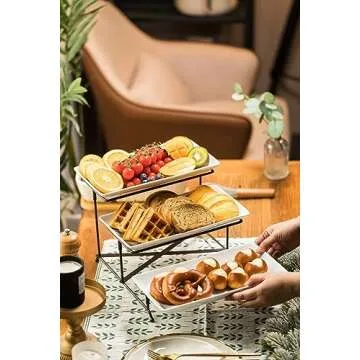 Elegant LAUCHUH 3 Tier Serving Tray - Versatile & Sturdy