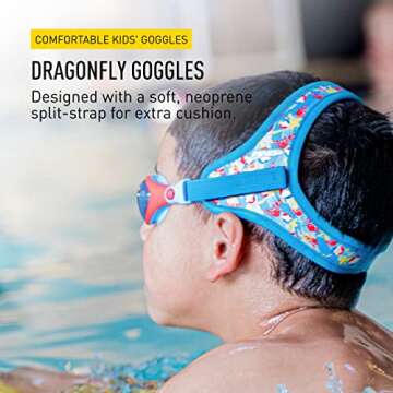 FINIS DragonFly Goggles - Kids Swim Goggles for Ages 4-12 with UV Protection, Buoyant Neoprene Strap...