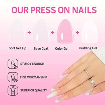 UNA GELLA Short Press On Nails in Brick Red - 24 Pcs