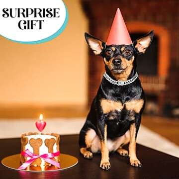 Tallew Dog Chain Diamond Collar Walking Metal Chain Necklace with Secure Buckle Pet Cuban Style Collar Jewelry Accessories for Small Medium Large Dog Cats