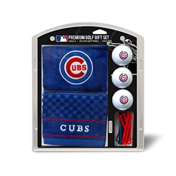 Team Golf MLB Chicago Cub Gift Set: Embroidered Golf Towel, 3 Golf Balls, and 14 Golf Tees 2-3/4" Re...