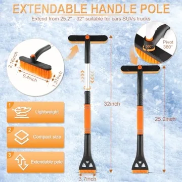 LivTee Extendable Ice Scraper & Snow Brush