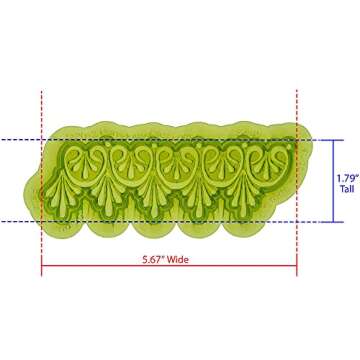 Marvelous Molds Betty Lace Mold, Non-Stick Silicone Mold for Cake Decorating. Sugarcraft Cookies, Cupcakes with Fondant, Gum Paste, Chocolate. Emboss Lace in Resin, Clay, Wax, Soap, Plaster