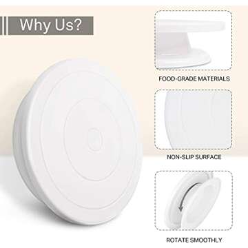 Kootek Cake Decorating Kits Supplies 52-in-1 Baking Accessories with Cake Turntable Stand, Numbered ...