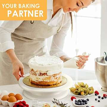 Kootek Cake Decorating Kits Supplies 52-in-1 Baking Accessories with Cake Turntable Stand, Numbered Cake Tips, Icing Smoother Spatula, Piping Pastry Bags and Decorating Pen Frosting Tools Set