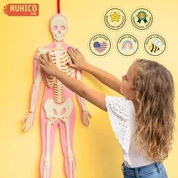 NUHICO This is me Montessori Essential Large 3 feet Human Body Model for Kids. Learning Toys for Homeschool Curriculum and Puzzles for Kids. Homeschool Supplies for Teaching and for Your Room.