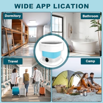 15L Portable Washing Machine Mini, Small Foldable Washer with Spin Dryer, Collapsible lavadora Portatil, Compact Luandry Washer for Baby Clothes, Underwear, Socks, Travel Camping Apartments Blue