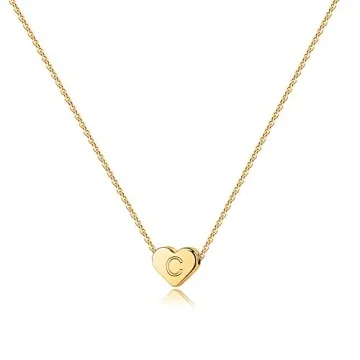 Stylish Turandoss Heart Initial Necklace for Young Girls - 14K Gold Filled Jewelry Gift
