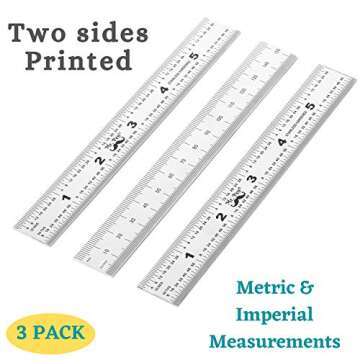 Mr. Pen Machinist Ruler Set - 3 Pack of Stainless Steel Precision Tools 6 Inch
