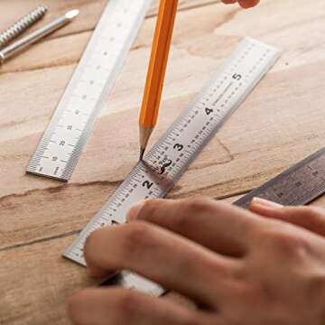 Precision Stainless Steel Ruler Set - Mr. Pen 3 Pack