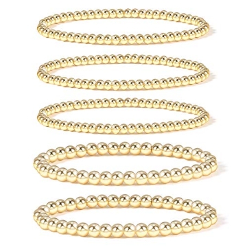 Badu Gold Bead Bracelet Set Elegant Stretchable Accessories