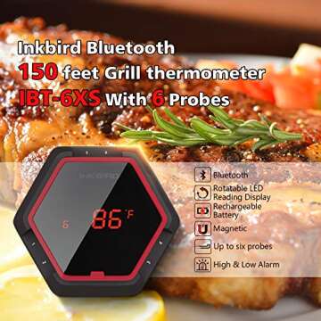 Inkbird Wireless Bluetooth BBQ Thermometer for Perfect Grilling