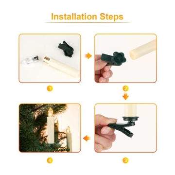 Daord 30 PCS Flameless LED Taper Candles for Holiday Decor