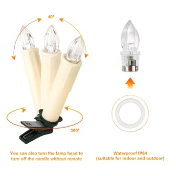 Daord 30 PCS Flameless LED Taper Candles for Holiday Decor