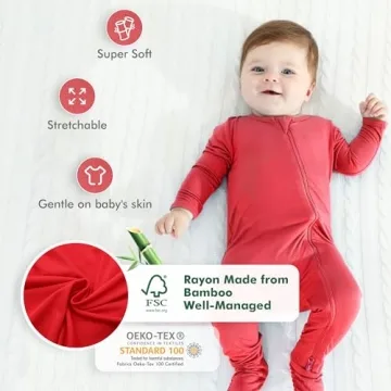 HAPIU Bamboo Baby Pajamas - Soft & Safe Footed Set 0-24M