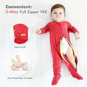 HAPIU Bamboo Baby Pajamas - Soft & Safe Footed Set 0-24M