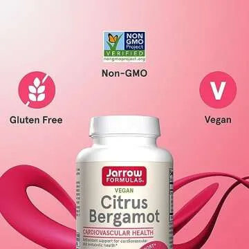 Jarrow Formulas Citrus Bergamot 500 mg - 60 Servings (Veggie Caps) - Antioxidant Support for Cardiovascular & Metabolic Health - Dietary Supplement - Gluten Free - Use with Jarrow Formulas QH-absorb