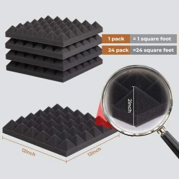 24 Pack Acoustic Foam Panels - Soundproofing Solution