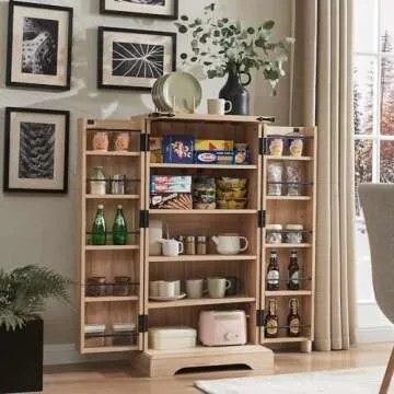 Elegant ACCOHOHO Kitchen Pantry with Adjustable Shelves