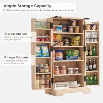 Elegant ACCOHOHO Kitchen Pantry with Adjustable Shelves