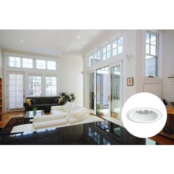 Juno Lighting Contractor Select 24W-WH 6-Inch Tapered Recessed Light, Downlight Baffle White with White Trim