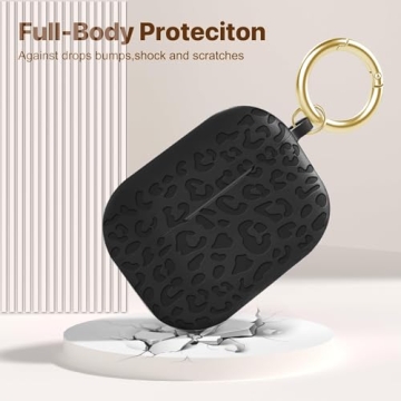 Gawnock Leopard Skin Case for AirPods Pro 3 with Keychain