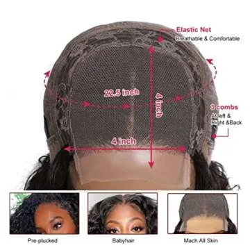 UNICE Afro Kinky Curly Lace Closure Wig for Natural Style