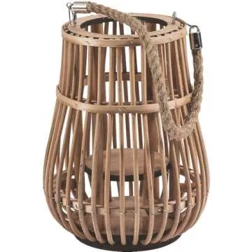 Natural Rattan Lantern with Handle, 7 1/2" x 10 1/4", Tableware and Home Decor, Great for Weddings, Birthdays, Office Parties and Other Celebration Events