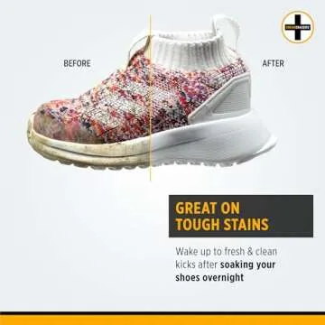 SneakERASERS Overnight Soak, Shoe and Sneaker Cleaner, Easy Detergent for Sneakers athletic shoes, and more. No fuss!