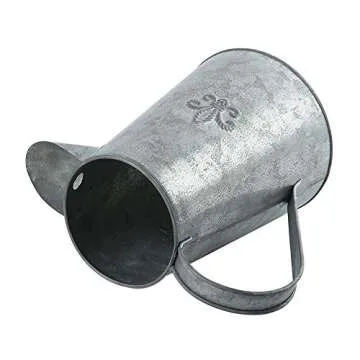 Rustic Galvanized Metal Planter Vintage Pitcher Decorative