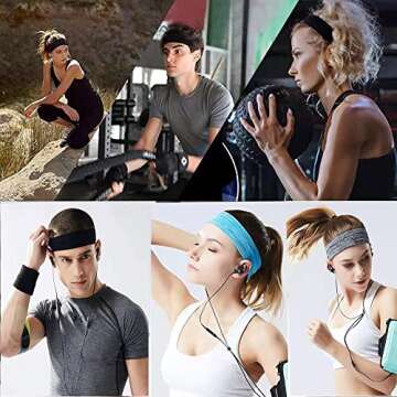 Hexchasty Exercise Sweat Headbands for Women Athletic Headbands Men Non Slip Workout Sweat Bands Headband for Sports Fitness Gym Yoga Running