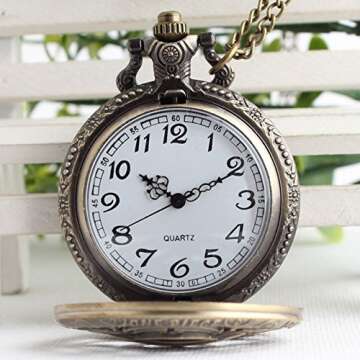 VIGOROSO One Piece Anime Vintage Antique Bronze Steampunk Quartz Pocket Watch Necklace Pendant in Box