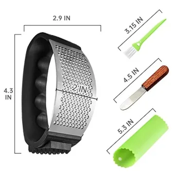 Garlic Press, Upgrade Garlic Mincer Stainless Steel Garlic Press Rocker, Professional Kitchen Gadget with Ergonomic Handle, Garlic Peeler