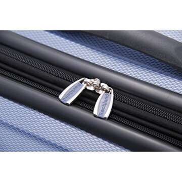 Rockland London Hardside Expandable Luggage with Spinner Wheels, Blue, 28-24-20-Inch