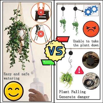 BKSAI Plant Water Bottle for Hanging Plant 33oz with Long Spout Can Watering Bottle Squeeze for Succ...