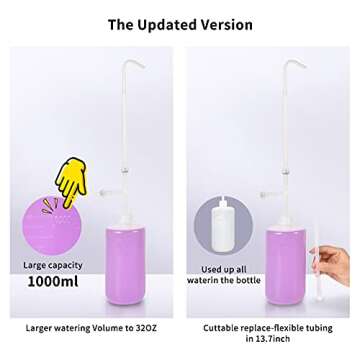 BKSAI Plant Water Bottle for Hanging Plant 33oz with Long Spout Can Watering Bottle Squeeze for Succulents Bonsai House Plants Potted Flowers Shrubs | Indoor or Outdoor