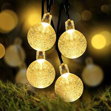 LOENDE Battery Operated Globe String Lights, Crystal Globe String Lights 16ft 30 LED 8 Modes Waterpr...