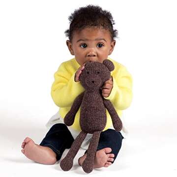 Manhattan Toy Juno Knit Fabric Bear Stuffed Animal, 8"