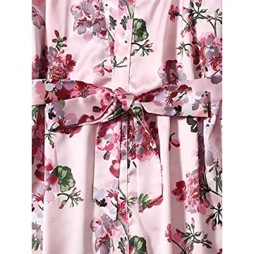 SOLY HUX Satin Pajama Set Floral Elegance Sleepwear