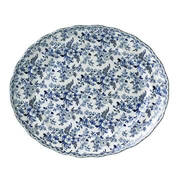Johnson Brothers Devon Cottage Oval Platter,Blue/White
