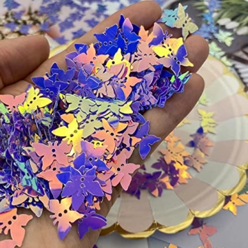 800 Pieces Holographic Butterfly Party Glitter PVC Confetti for Handicrafts, Card DIY, Engagement We...