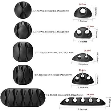 Bluegogo Cable Clips - Self-Adhesive Cable Organizer Pack