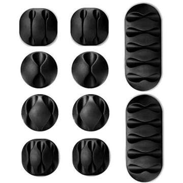 Bluegogo Cable Clips - Self-Adhesive Cable Organizer Pack