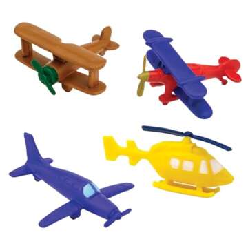Safari Ltd. In The Sky TOOB - 12 Figurines: Jets, Parachute, Blimp, Concorde, Planes, Helicopter, and More - Educational Toy Set for Boys, Girls, and Kids 3+