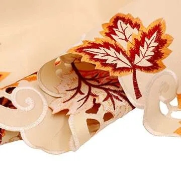 OurWarm Handmade Thanksgiving Table Runner for Autumn Decor