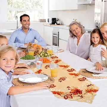 OurWarm Handmade Thanksgiving Table Runner for Autumn Decor