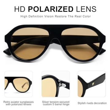 VANLINKER Retro Aviator Polarized Sunglasses for Any Occasion