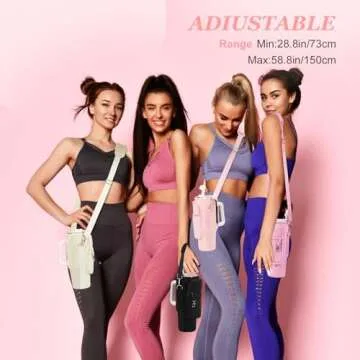 PRAGATISM Water Bottle Holder with Strap Pouch and Handle fits for Stanley 40/30 oz Tumbler, Water Bottle Carrier Bag with 4.9FT Strap, Bottle Pouch for Stanley Cup Accessories