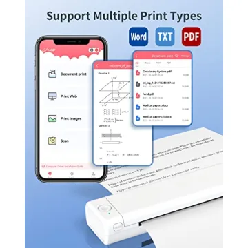 Odaro M08F Portable Thermal Printer - Wireless Inkless Printing