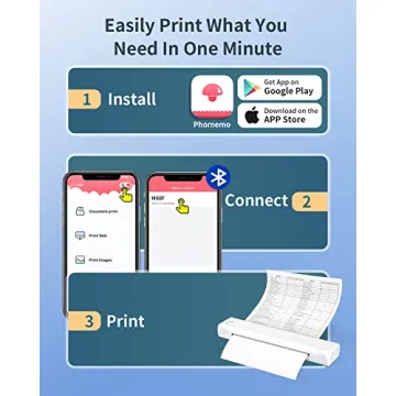 Odaro M08F Portable Thermal Printer - Wireless Inkless Printing